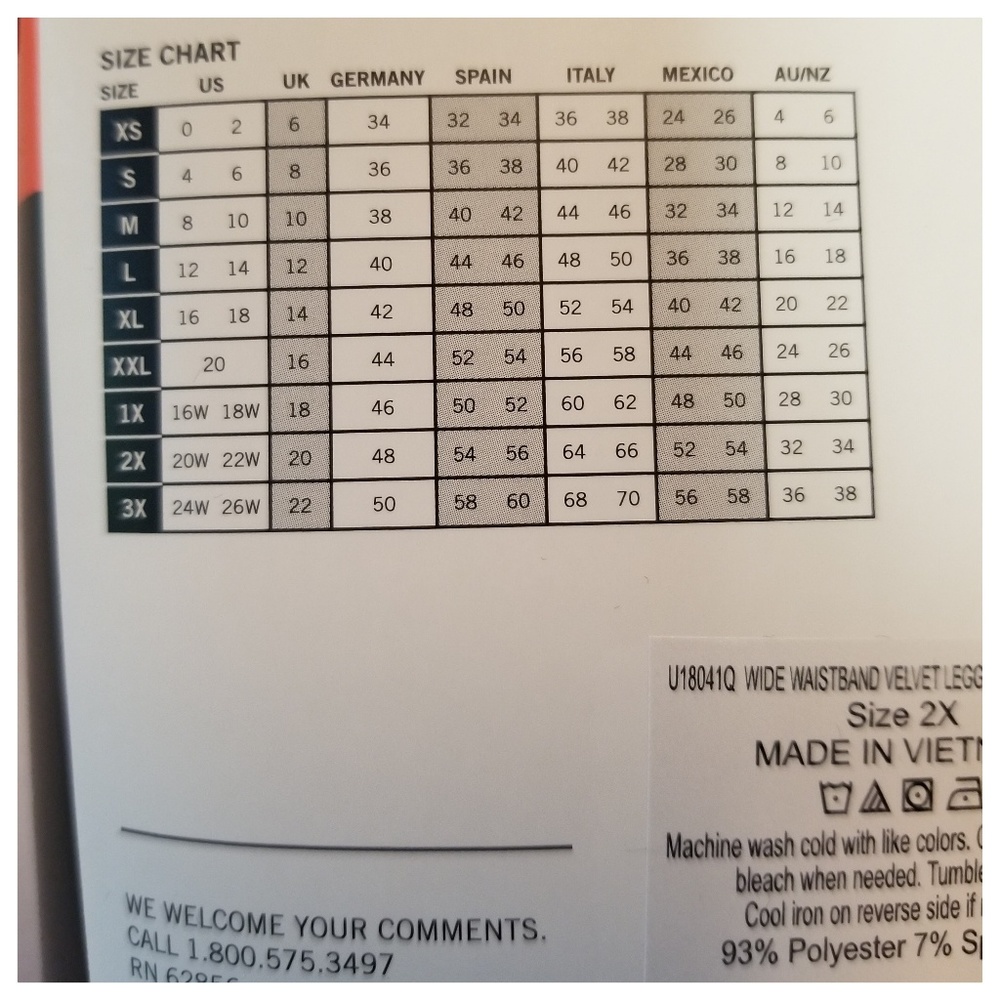 Hue Black Velvet Leggings 2X Unopened Brand New - Picture 4 of 4